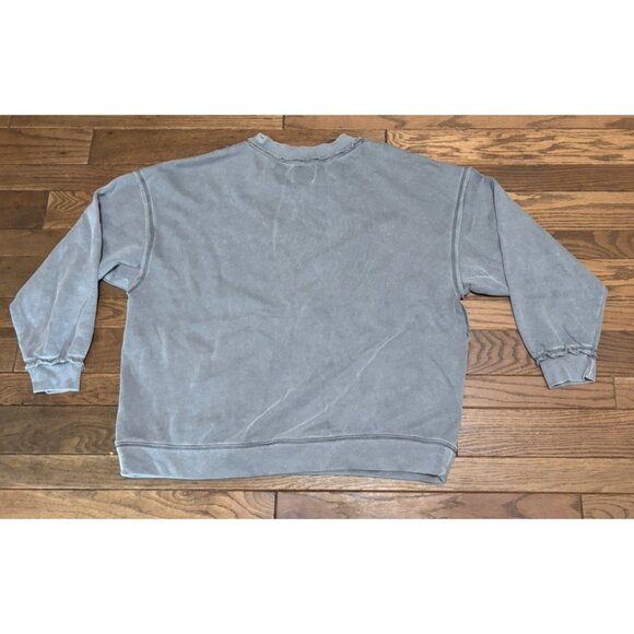 Free People Movement Distressed Sweatshirt M Beachy Worn Raw Edge Oversized Top - Picture 5 of 6